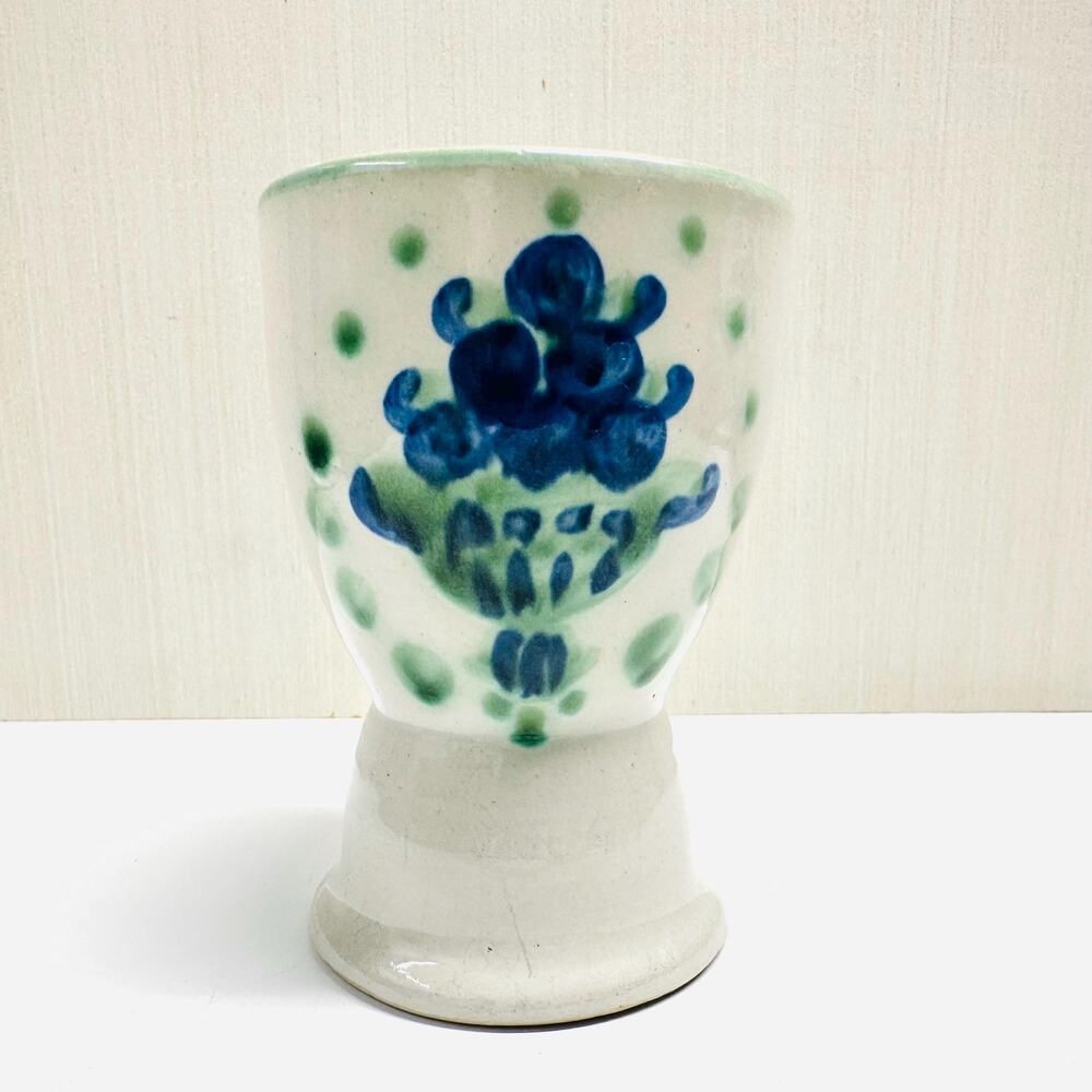 Vintage M.A. Hadley Pottery Double Egg Cup Blueberry Bouquet Pattern